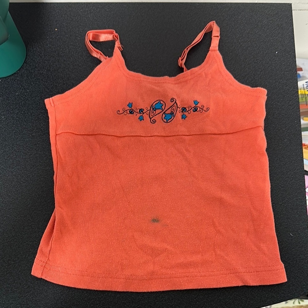 Route 66 Orange Camisole Fitted Embellished Y2K vintage
